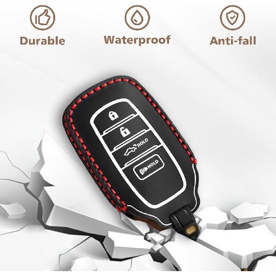 Muslogy Key Fob Cover Compatible with Toyota Tacoma 2024 Accessories Smart Key Shell 4-Button Remote Key Fob Case Replacement Protection Custom Made