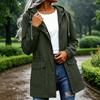 Trench da Donna con Cappuccio di Media Lunghezza Giacca Casual dalla Vestibilità Ampia per l'Uso Esterno Quotidiano