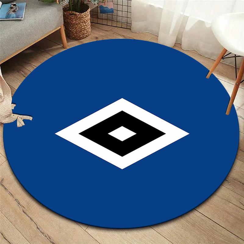 Hamburger SV Round Area Rug,Carpet Rug for Living Room Bedroom Sofa Playroom Decor,Non-slip Floor Mat