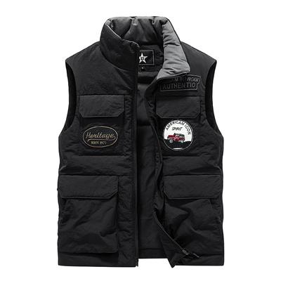 Baumwollweste für Herren im Herbst und Winter mit mehreren Taschen, Arbeitskleidung mit Weste und warmer Plüschjacke