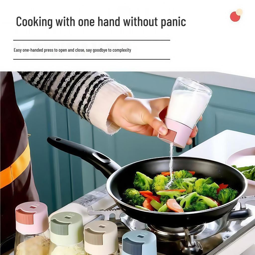 Press-Type Salt Control Jar - Sealed, Moisture-Proof Seasoning Bottle