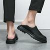 Personality Leather Men Shoes Loafers Mens Slip On Flats Shoes Comfortable Half Drag Lightweight Business Shoes Driving Shoes