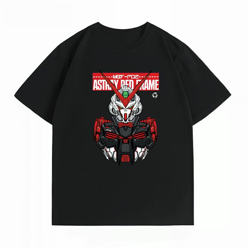 Unisexs Clothing New 100 Cotton Summer TShirt Gundam Unisexs TShirt Astray Red Frame Print Casual Unisexs TShirt