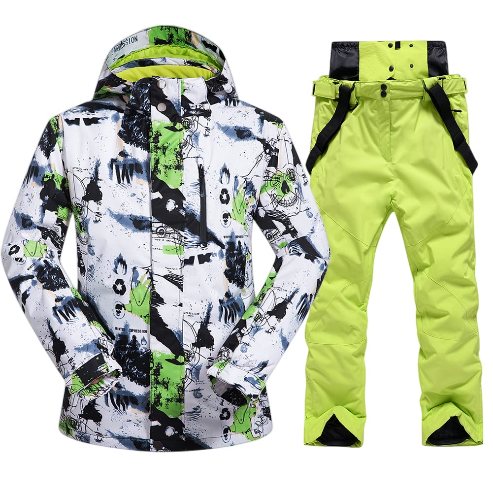 HOTIAN Snowboard Jacket and Pants 15 5 Sizes Ski and Snowboard Cold Men's Set, Water-Resistant (10,000mm), Water-Repellent, Colors, (M-3XL), Wear,