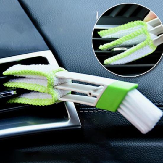 Car Vent Cleaning Brush with Dual-Head Soft Bristles Dashboard Interior Detailing Tool for Dust Removal Reusable Essential Auto Accessory