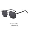 Men's High-End Polarized Double Bridge Metal Sunglasses for Fishing & Driving Sun Protection