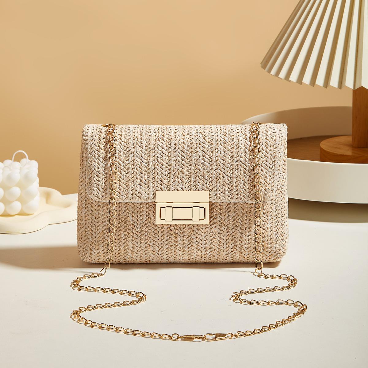 Fashi Women Summer Bohemian Straw Bag Small Woven Beach Crossbody Bag Shoulder Messenger Bag Girls Handbags Straw Bag Gifts (20cm<Max Length<30cm) бежевый