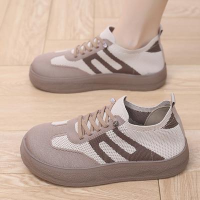 Shoes Women's Spring and Autumn New Retro German Training Shoes Breathable One-pedal Casual Mother Shoes Lace-up Versatile Women's Sports Shoes