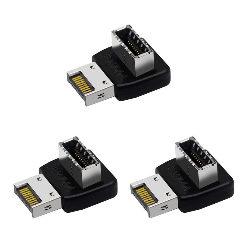 Usb 3.1 Type-E 90 Degree Adapter Front Type-C Header Connector Expansion Cable Adapter Connector For Pc Motherboard Plug