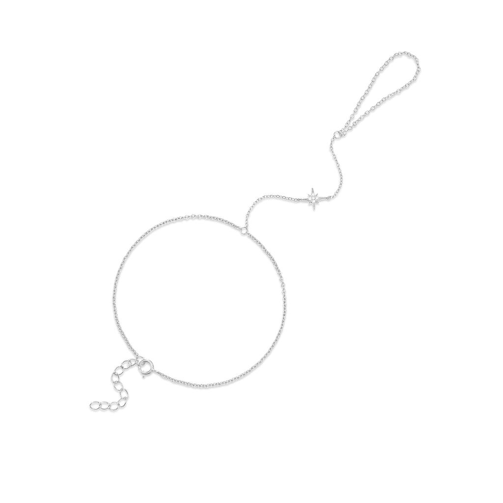 CANNER 925 Zilver Sprankelende Handketting Armbanden Voor Vrouwen INS Geometrische CZ Achtpuntige Ster Armbanden Fijne Sieraden