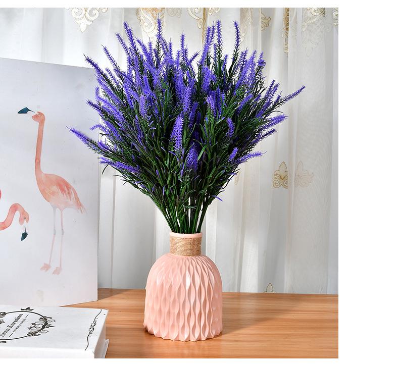 

Искусственные цветы лаванды - 7-лучевые свадебные и домашние декоративные пластиковые цветы для помещений