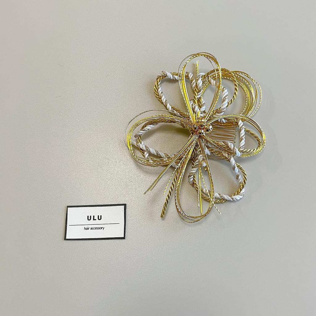 Mizuhiki Hair White and Japanese Style Perfect for and More Ornament, Gold, Headpiece, Kumihimo, Coming-of-Age Ceremonies, Weddings, Graduations,