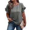 Plus Size Women's Summer Fashion New Petal Sleeve Top