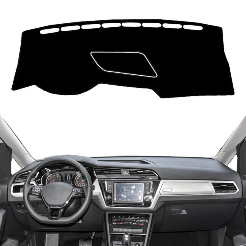 

Car Dashboard Cover Mat For Volkswagen VW Touran MK2 2016 2017 2018 Anti-UV trument Sunshade Carpet Rug Accessories Black(Red Edge)