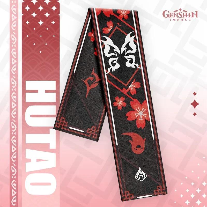 Anime Genshin Impact Soft Scarf Zhongli Hutao Cartoon Warm Shawl Wrap Genshin Klee Thick Muffler Neckerchief Winter Head Scarf