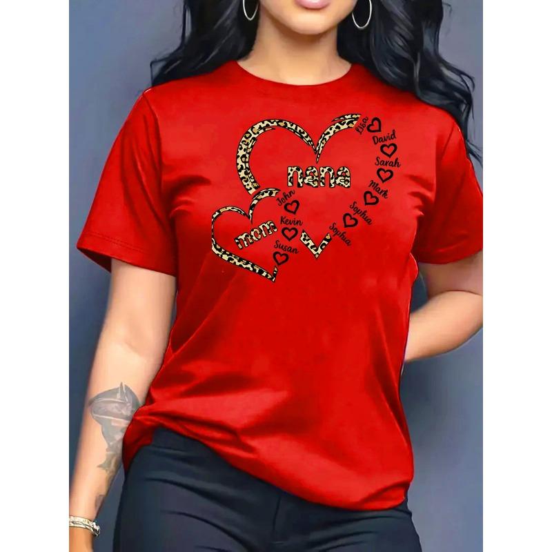 2026 New Summer Women's Printed Round Neck Fashionable Casual Versatile Short-Sleeve T-Shirt Top Y2k Top