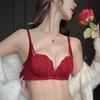 Red Underwear Women's Small Breasts Gather Sexy and Show Big Lace Panties Wedding Bride Bra Natal Year