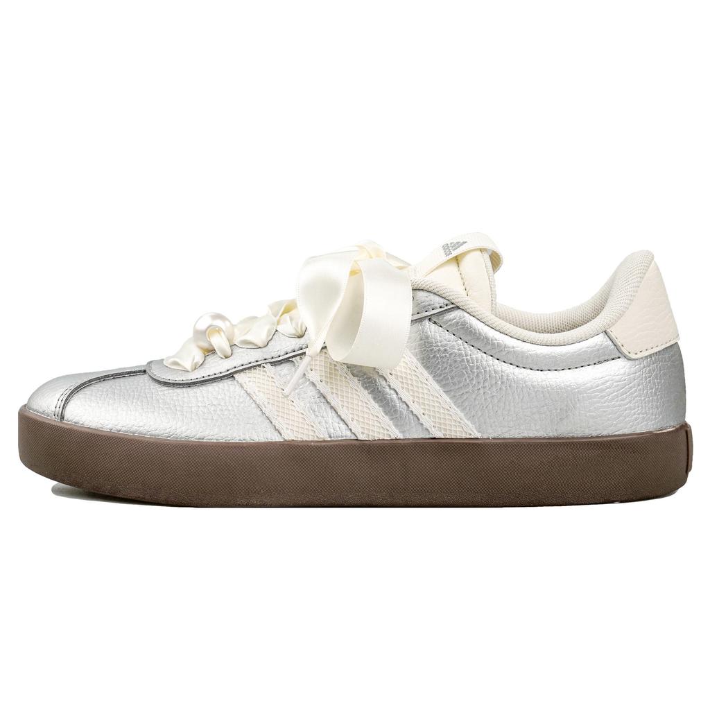 adidas VL COURT 3.0 RISK Stříbrný Mrazivý Perleťový Protiskluzové Odolné proti oděru Nízké Skateboardové boty Stříbrné JQ7315(Tým27-)