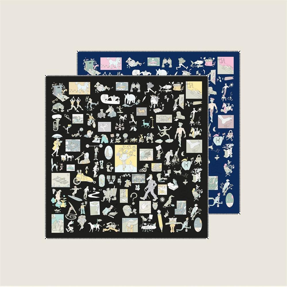 New Style Curled Twill Silk Scarf Women Fashion Double Side Printed Square Scarves Wraps Echarpes Foulards Femme Hijab 70CM