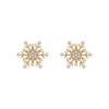 Snowflake pearl earrings temperament light luxury simple earrings small fresh stud earrings no holes advanced retro square round face