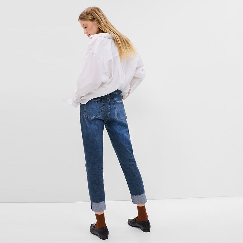 20% Off for 2 Pieces Export Export Usa Spring & Fall Cut Edge High Elastic Girlfriend Plus Size Blue Flanging Straight-leg Denim Length