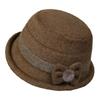 Woolen Elegant Bow Bucket Hat for Ladies and Mothers, Warm and Windproof for Autumn and Winter