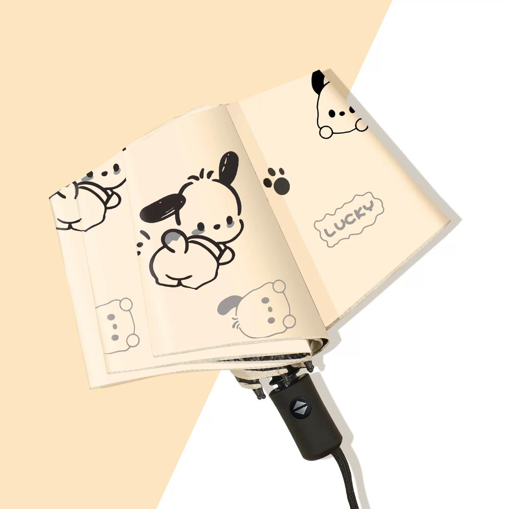 Student Safety Anti-Rebound Children's Umbrella for Girls, Dual-Use for Sun and Rain, Foldable Automatic Umbrella for School Use