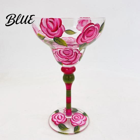 Classic Margarita Cup Mexican Hand Painted Glass Champagne Cocktail Glasses
