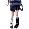 Rozkloszowane getry dla kobiet dziewczynki styl japoński Lolitas nakładka na buty skarpetki gotyckie Harajuku nakładka na nogę środkowa podkolanówka