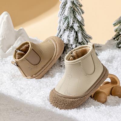 Zapatos de Algodón Felpa de Caña Alta para Niñas Botines Cortos Antideslizantes de Suela Blanda para Bebés Niños Zapatos Ligeros para Niños Pequeños