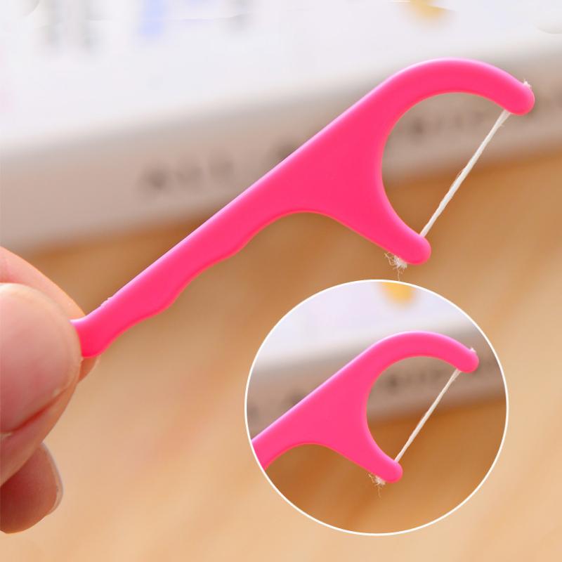25pcs Dental Floss and Plastic Toothpicks for One-time Cleaning of Dental Gaps-Oral Care