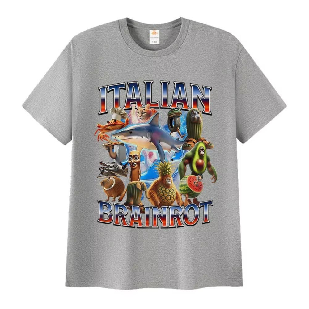Funny Italian Brainrot Meme Tshirt Men Women Tralalero Tralala Tung Tung Tung Sahur Bombardiro Crocodilo Brr Brr Patapim TShirt