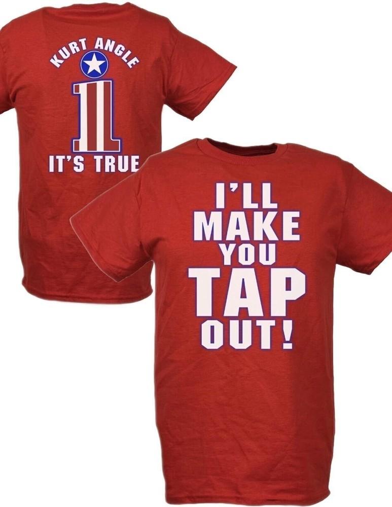 

Kurt Angle Ill Make You Tap Out Red T-shirt M