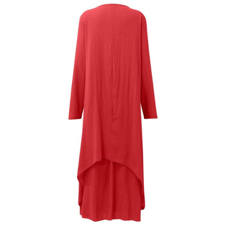 Boho Dlouhé šaty Dámské Ležérní Volné Dlouhý rukáv Nepravidelné šaty