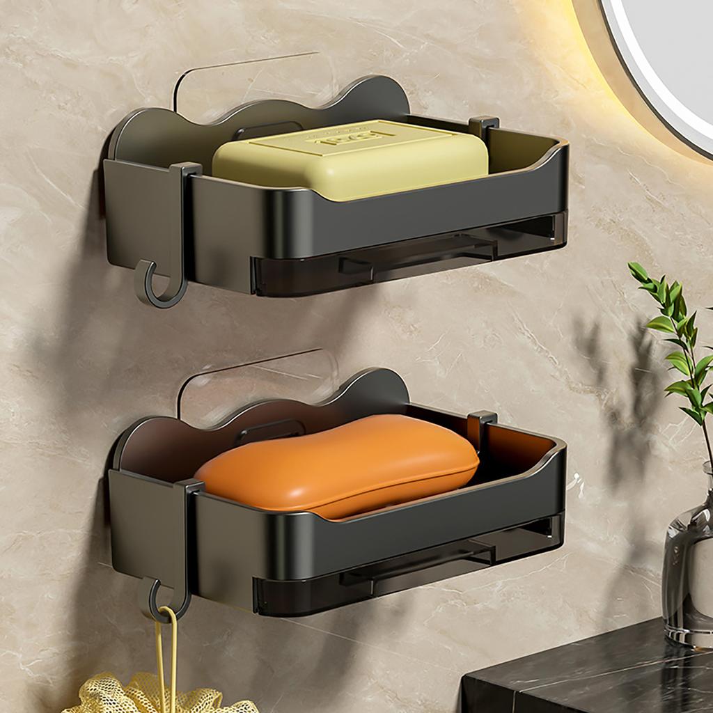 ABS Soap Holder Bathroom Soap Dish With Drain Water Wall Mounted Soap Box Bathroom Accessories