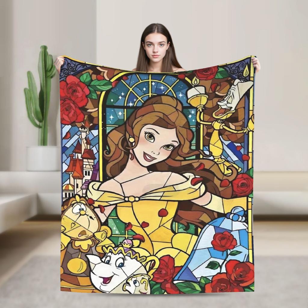 Belle La Bella e la Bestia Coperta Qualità Calda Morbida Plaid Inverno Studenti Decorazioni per la Casa Novità Copriletto