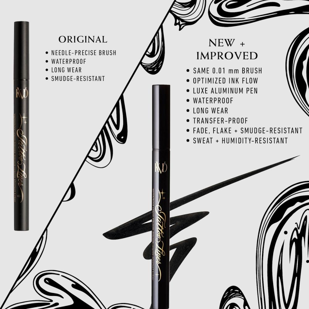 Kvd Beauty Tattoo Liner Vegan Waterproof Liquid eyeLiner 0.019 Oz   55 Ml Trooper Black Satin Black