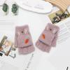 Kids' Winter Fingerless Flip-Top Writing Gloves – Warm Half-Finger Gloves for Boys & Girls
