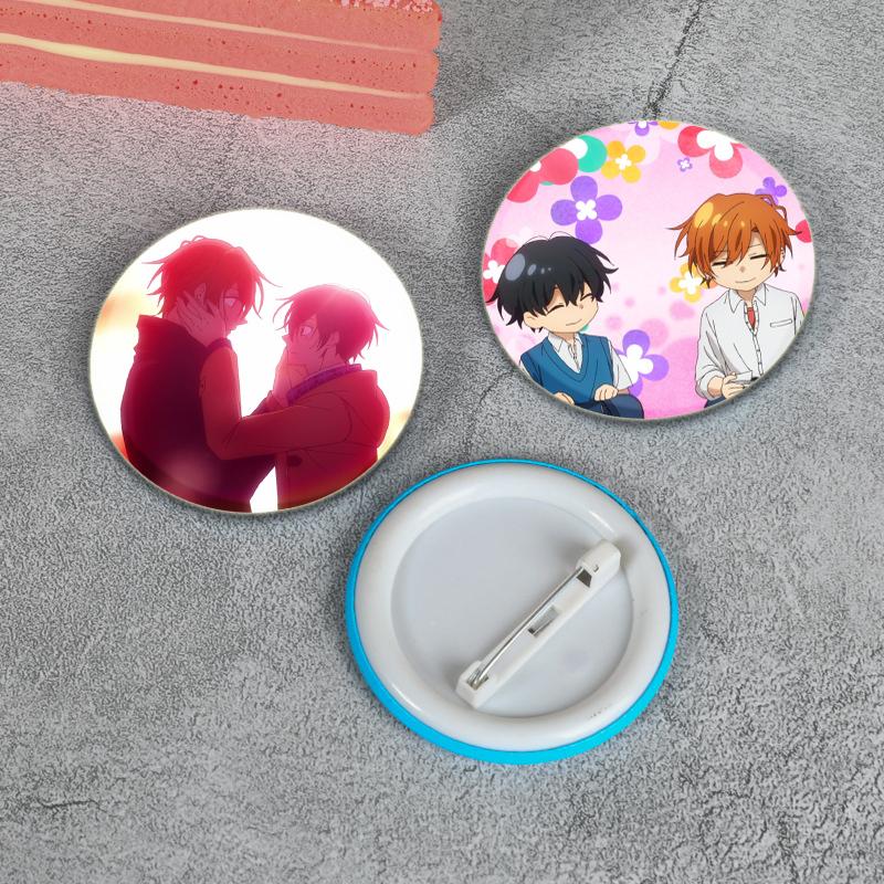 32/44/58mm Round Anime SASAKI and MIYANO Enamel Pins Handmade Brooch Cartoon Cosplay Badge On Backpack Jewelry Accessories Gifts