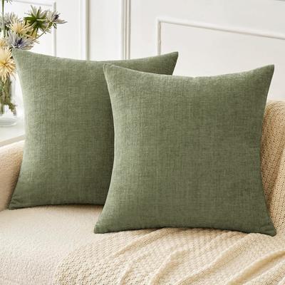 2 Stück Verdickte Kissenbezüge aus Chenille mit Bambusmuster, Zeitgenössischer Stil, Reißverschluss für Sofa, Bett, Schlafzimmer, Esszimmer - Keine Füllung enthalten