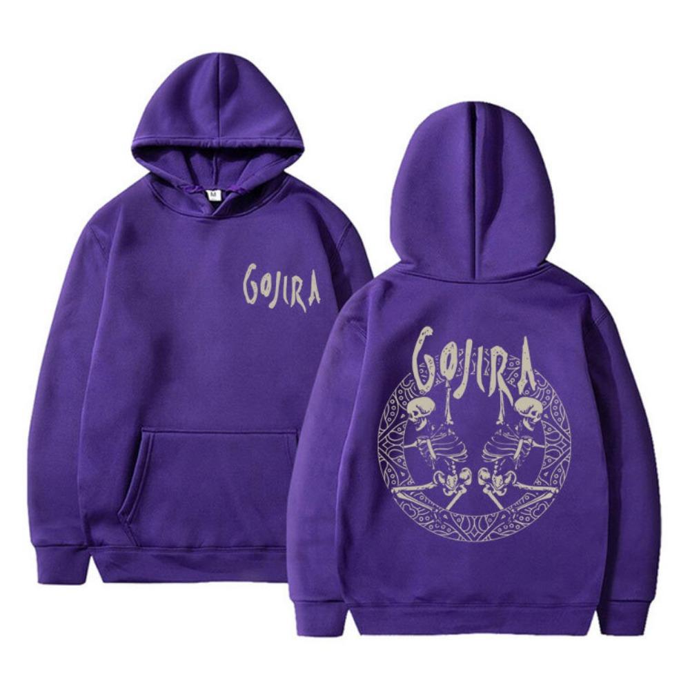 Metal Band Gojira Skeleton Double Sided Graphic Print Print Hoodie men‘s Autumn fleece Hoodie Long Sleeve Fashion