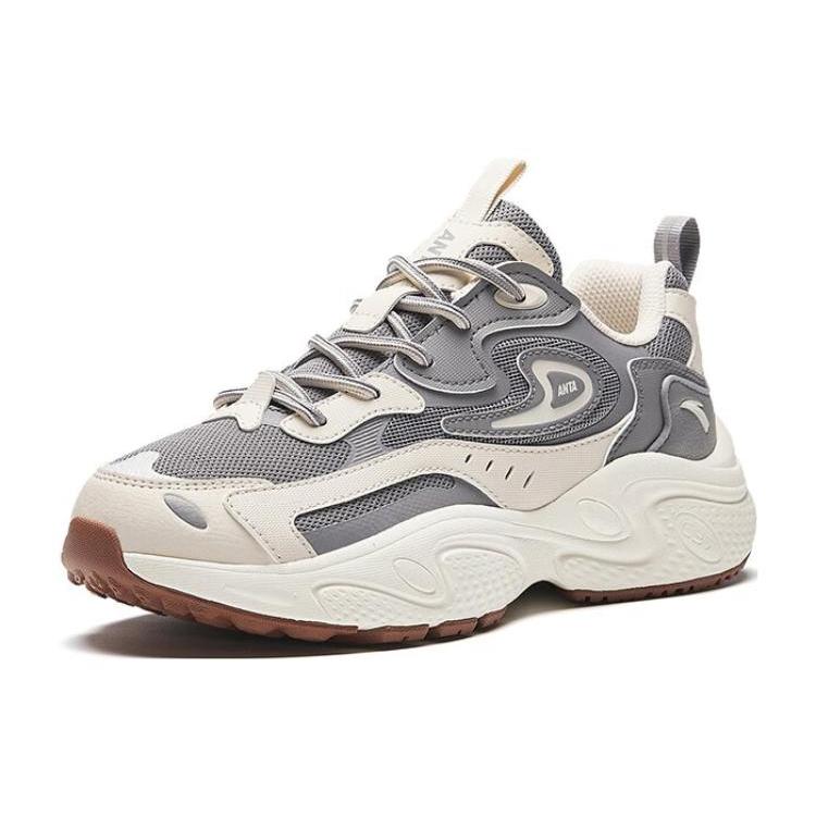 New Anta Cushioning Anti Slip Wear Resistant Breathability Low Top Casual Shoes Men's Gray 912348836-3