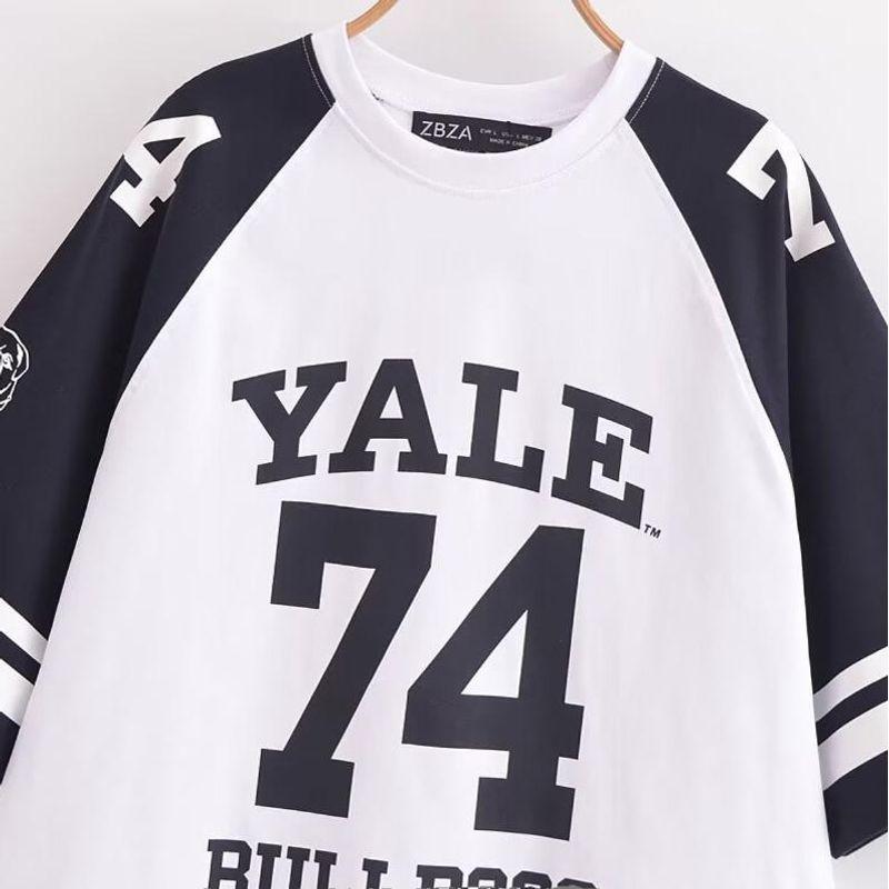 Kaslead New Arrival Women's Fashion Style Fashion Printed Cotton Loose Short Sleeve Round Neck T-shirt 4174310