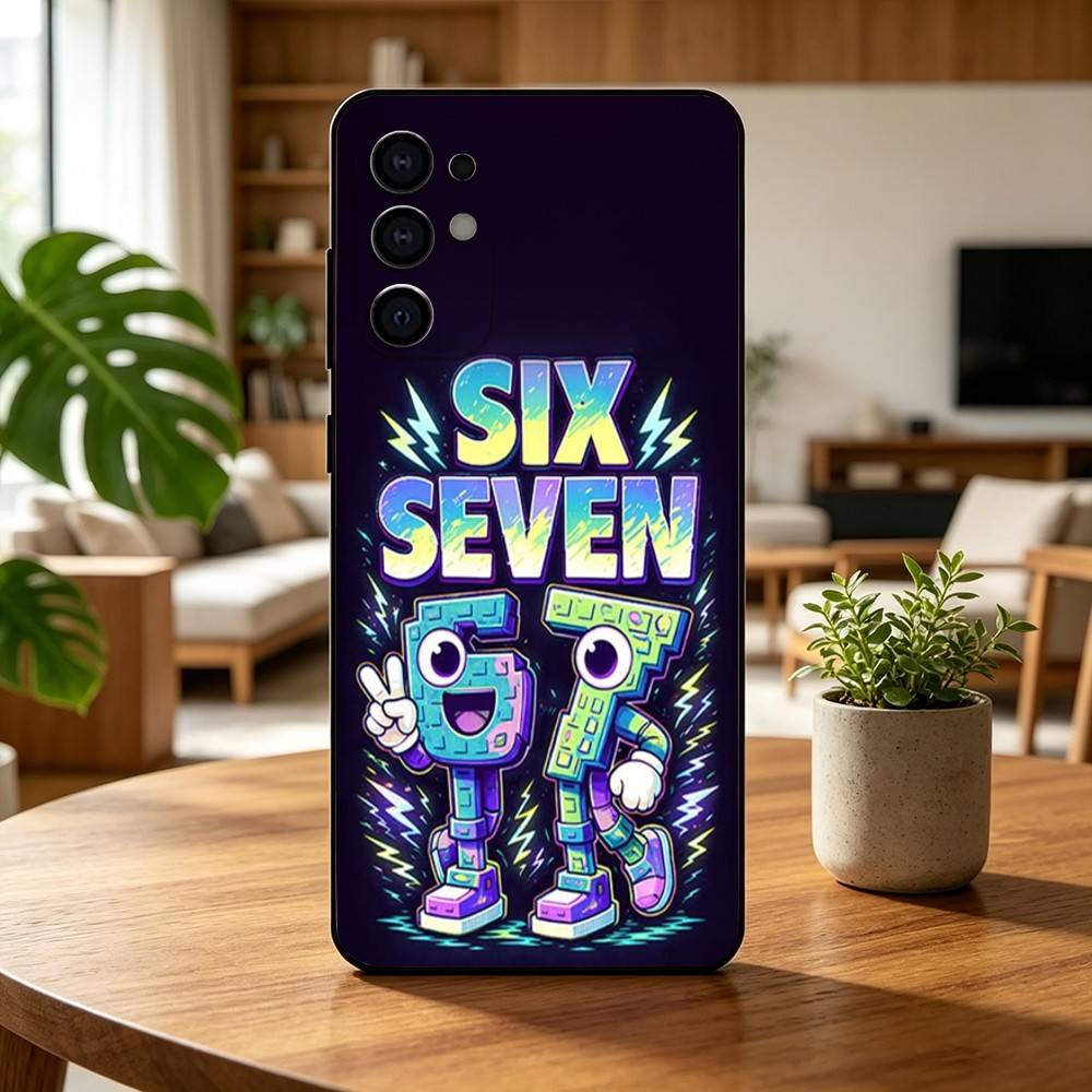 6 7 Six Seven   Phone Case Black Silicone Soft For Samsung S25,S24,S21,S22,S23,S30,Ultra,S20,Plus,Fe,Lite Samsung S30Ultra5G