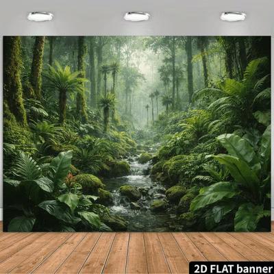 2D Jungle Stream Backdrop for Nature, Tropical and Adventure Themed Photography