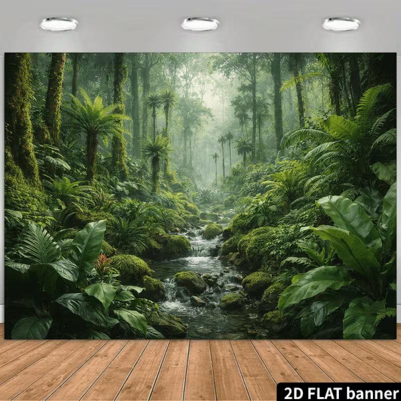 2D Jungle Stream Backdrop for Nature, Tropical and Adventure Themed Photography