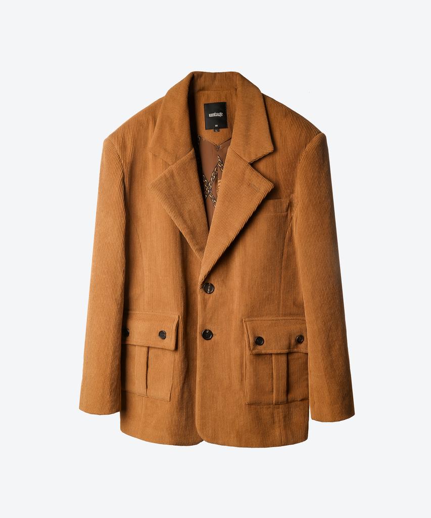 Untage Cotton Corduroy Blazer [Brown(Unisex)]_Uto-Fb92