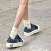 Star denim blue canvas shoes women's 2025 summer and autumn new niche design Korean version of casual sports shoes