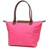 Longchamp Le Pliage 28 Knoop Ritssluiting Lange Handgreep Leer Knoopvormige Schouder Tote Tas Kleine Dames Handtassen Roze 2605089P73