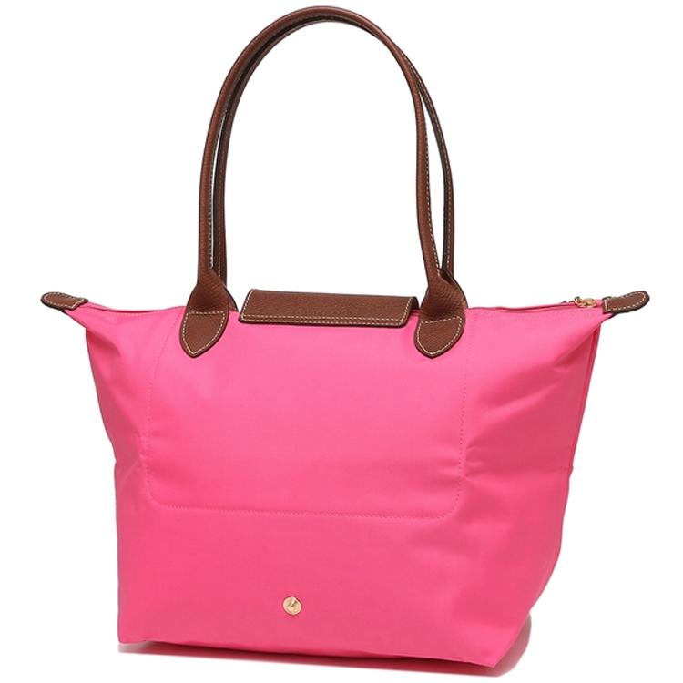 Longchamp Le Pliage 28 Knoop Ritssluiting Lange Handgreep Leer Knoopvormige Schouder Tote Tas Kleine Dames Handtassen Roze 2605089P73
